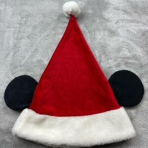 Disney Mickey Minnie Mouse Santa Hat with Ears Adult Size